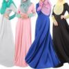 Lace Kaftan Long Sleeve Maxi Dress Abaya